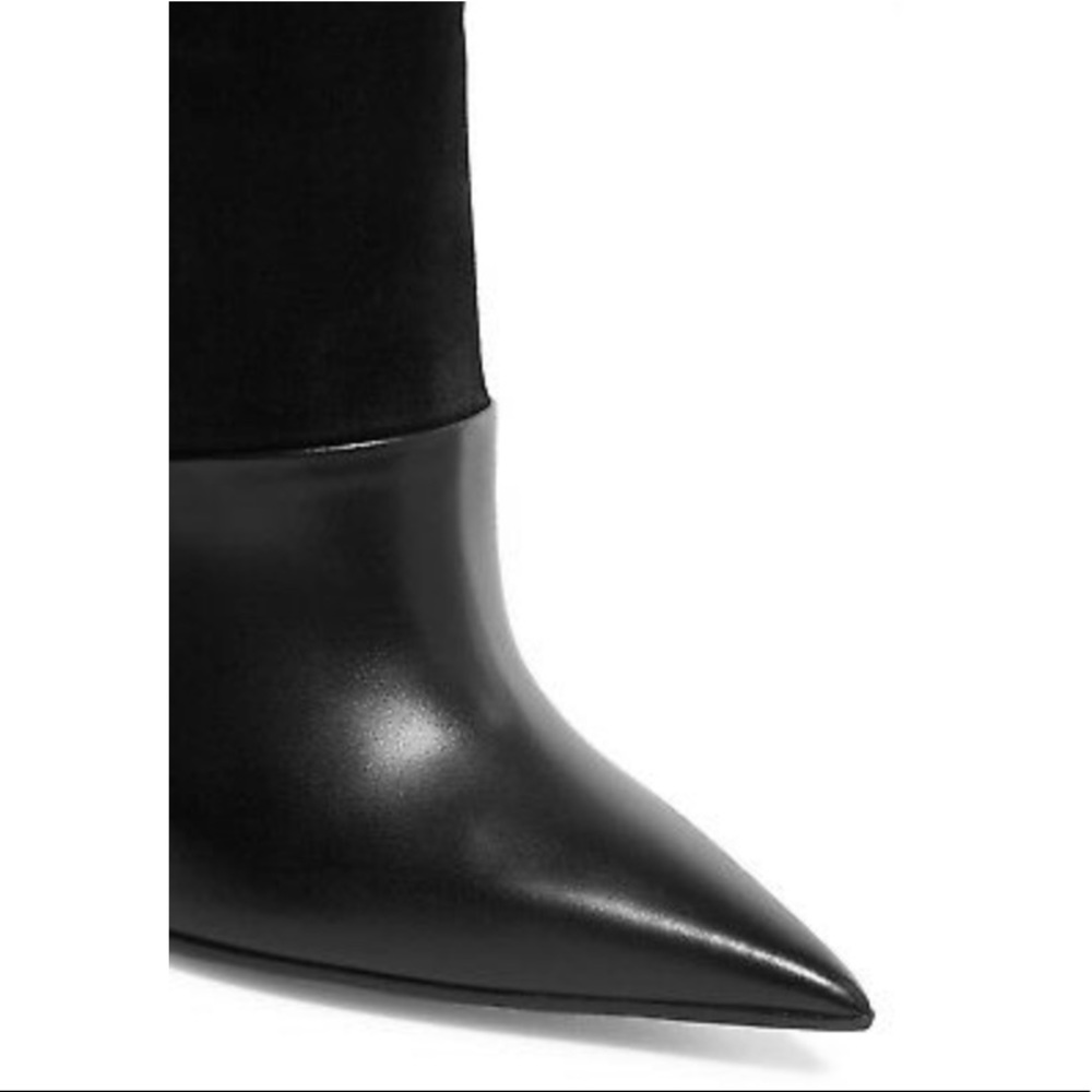 NEW BALMAIN BLACK REAL LEATHER SUEDE HEEL STILETTO OVER THE KNEE Boots - Picture 6 of 7